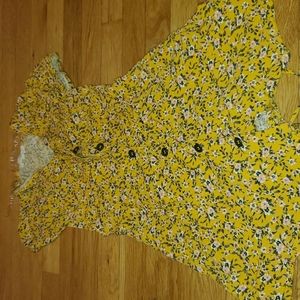XS yellow floral dress